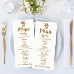 Menu Comida de Bolinhas de Urso Castanho