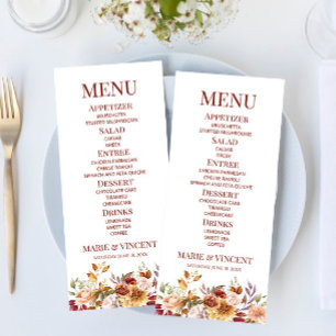 Menu Comida de Casamento das Flores de Laranja Queimada