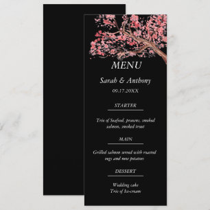 Menu Comida de Casamento de Aquarela Floral de Cherry B