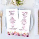 Menu Comida De Casamento De Flores De Roxo Violeta<br><div class="desc">Este é um Menu de Comida de Casamento das Flores Florais Violetas Púrpuras.</div>