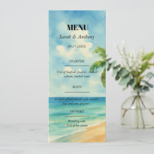 Menu Comida de Casamento de Verão de Praia Tropical