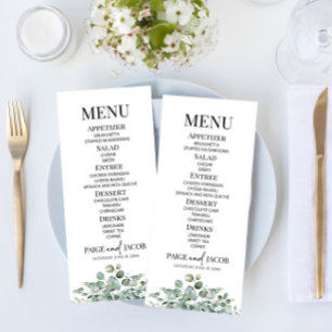 Menu Comida de Casamento do Jardim Botânico Eucalyptus