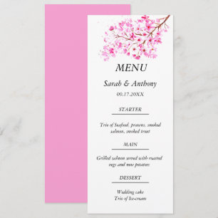 Menu Comida de Casamento Floral Botânico do Blossom de