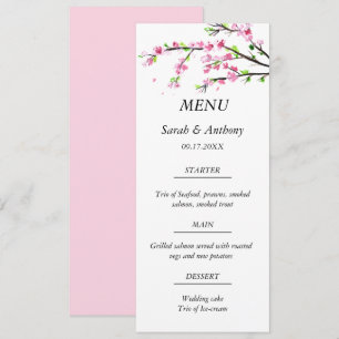 Menu Comida de Casamento Floral Botânico do Blossom de