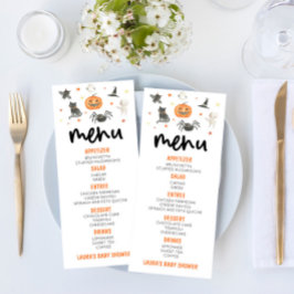 Menu Comida de Chá de fraldas de Abóbora Spooky Hallowe