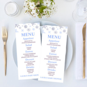 Menu Comida do Floco de Neve Azul
