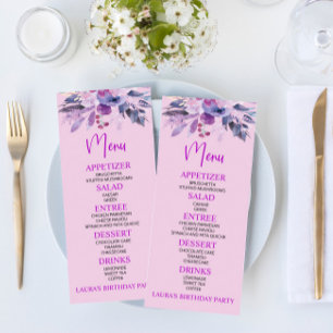 Menu Comida Lilás Roxo