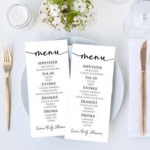 Menu Comida mínima mínima mínima simples de Chá de fral