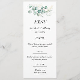 Menu Comida Rustic Eucalyptus Boho Greenery
