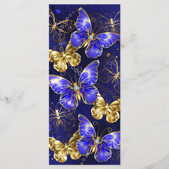 Menu Composição com borboletas de safira (Frente)