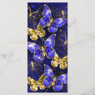 Menu Composição com borboletas de safira