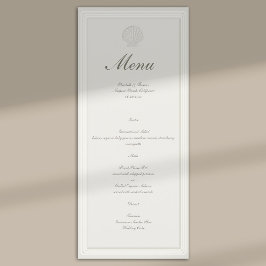 Menu Conchas Navais Formal Náutico Ecru Casamento