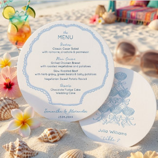 Menu Conchas & Sininhos de Casamento Festa de Solteira