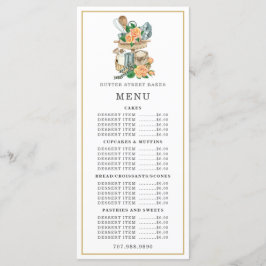 Menu Confeitaria Pastry Chef Aquarela Utensílios de Ass