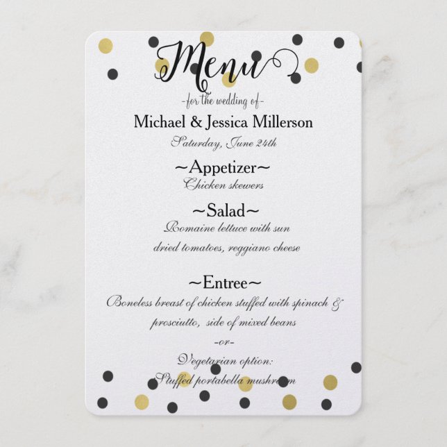 Menu Confete Ouro Preto (Frente)