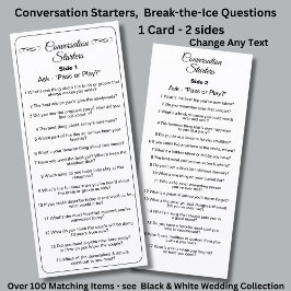 Menu Conversation Starters - Break The Ice Questions 