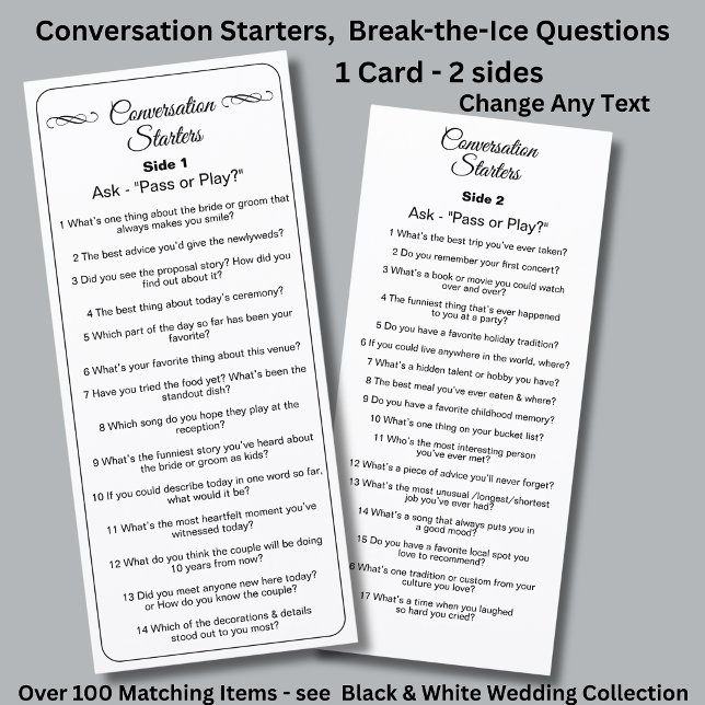 Menu Conversation Starters - Break The Ice Questions  (Criador carregado)