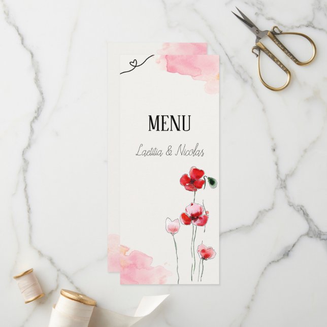 Menu "Coquelicots" (Frente/Verso In Situ)
