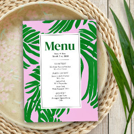 Menu Cor-de-rosa moderno + Casamento verde em árvore de