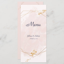 Menu Cor-de-rosa-pincel, Dourado e Marinho, Casamento