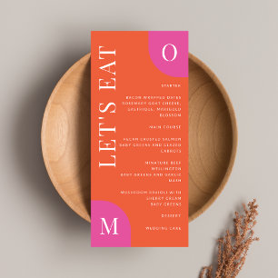 Menu Cor Laranja Colorida E Cor-De-Rosa, Brilhante