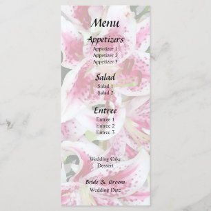 Menu Coração Com Lírios Stargazer