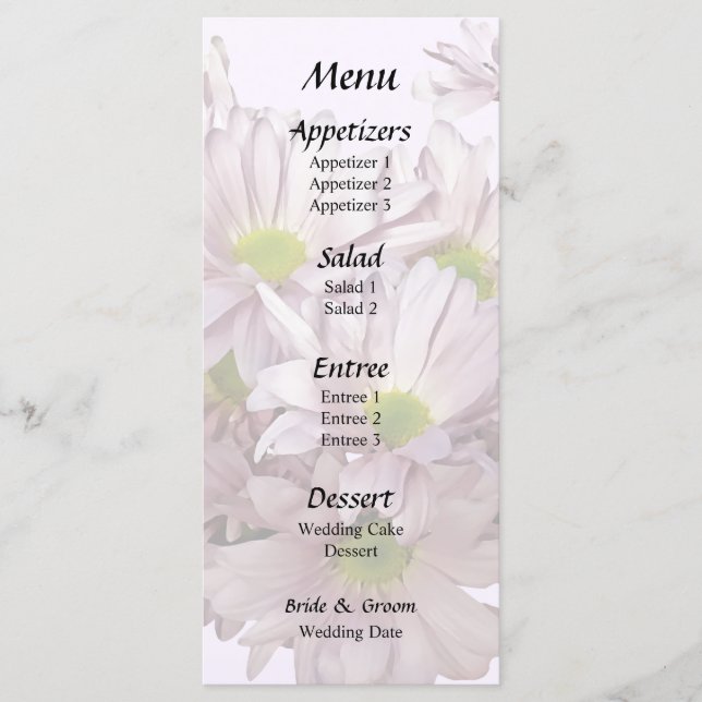 Menu Coração de Mums Margarida Rosa (Frente)