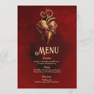 Menu Coração de paixão romance e amor.
