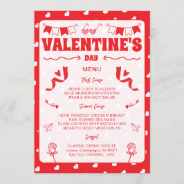 Menu Corações Feliz Dia dos Namorados Padrão de Amor Mo