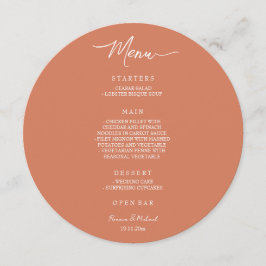Menu Coral Terracotta Elegant
