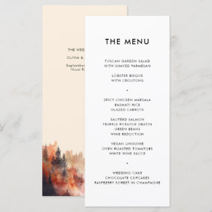 Menu Cordilheira de Montanha Russo do casamento outono