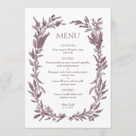 Menu Coroa de Flores Silvestres Rústicas Borgonha para 