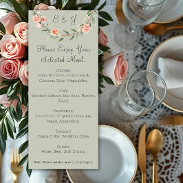 Menu Coroa de rosas românticas verdes