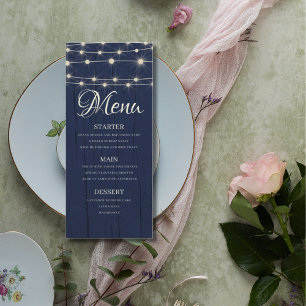 Menu Corrente de Cordas Luzes Marinho Casamento de Made