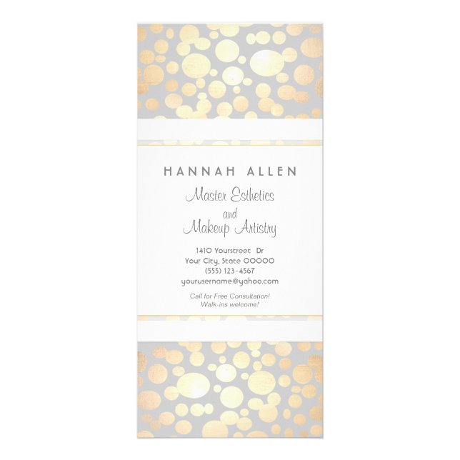 Menu Cosmetology Spa and Salon Dourado Circles (Frente)