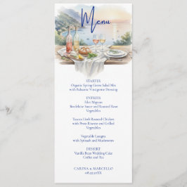 Menu Costa Amalfitana Amore Aquarela Itália Mar Casamen