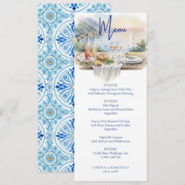 Menu Costa Amalfitana Amore Aquarela Itália Mar Casamen
