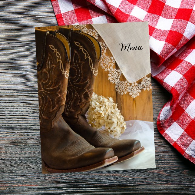 Menu Country Boots and Lace Western Weding (Criador carregado)