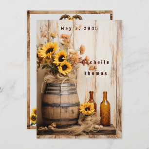 Menu Country Western Sunflower Whiskey Barrel
