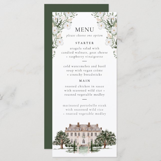 Menu Countryside Manor Weding (Frente/Verso)