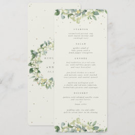 Menu Cream Snowberry+Eucalyptus 4 Course Wedding Flat