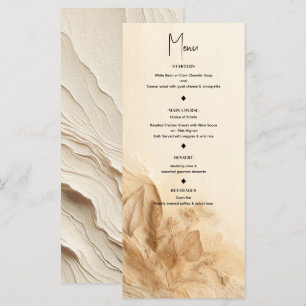 Menu Creme de Marfim Botânico Texturizado Boêmio Cardáp