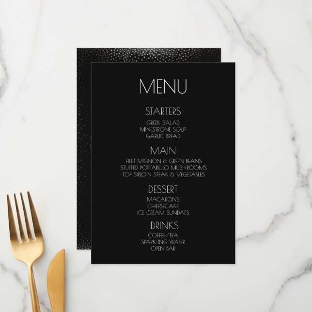 Menu Crie o seu - Preto Espetado para Trás (Frente/Verso In Situ)