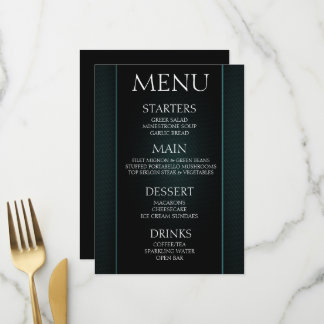 Menu Crie o Seu Próprio - Evento Minimalista Preto e Az
