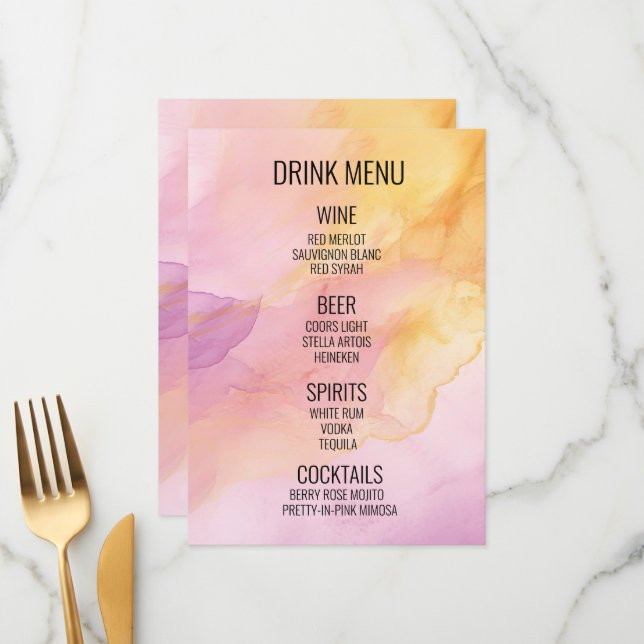 Menu Crie seu próprio - Bebida em Segundo Plano de Aqua (Frente/Verso In Situ)