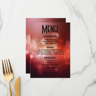 Menu Crie Seu Próprio Bokeh Vermelho Escuro