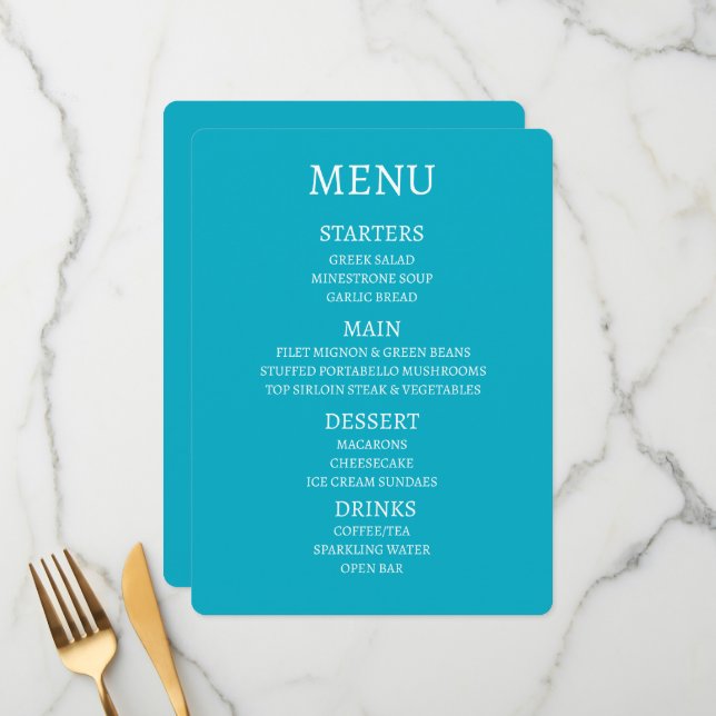 Menu Crie Seu Próprio Cardápio Personalizado (Frente/Verso In Situ)