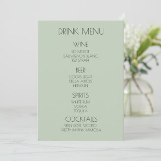 Menu Crie Seu Próprio Drink Minimalista Personalizado