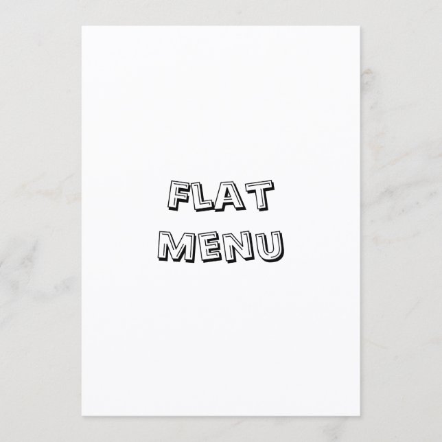 Menu Crie seu próprio Flat Simples Quadrado 5" x 7" (Frente)