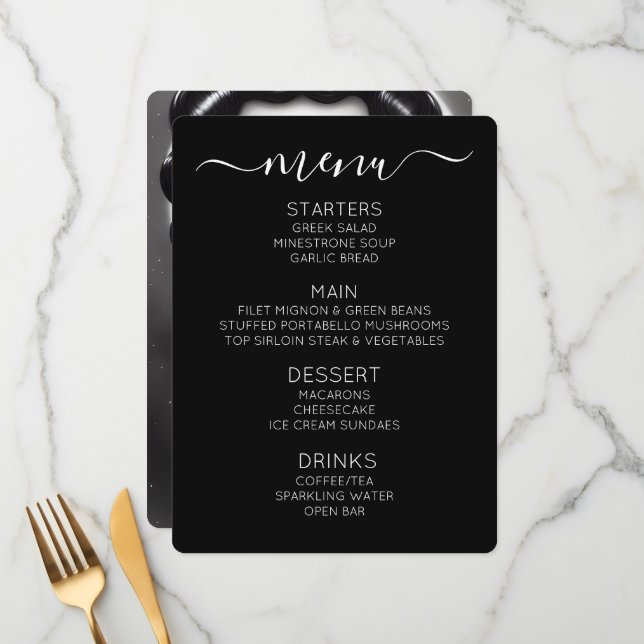 Menu Crie Seu Próprio Pinup Estrela Negra Retro (Frente/Verso In Situ)